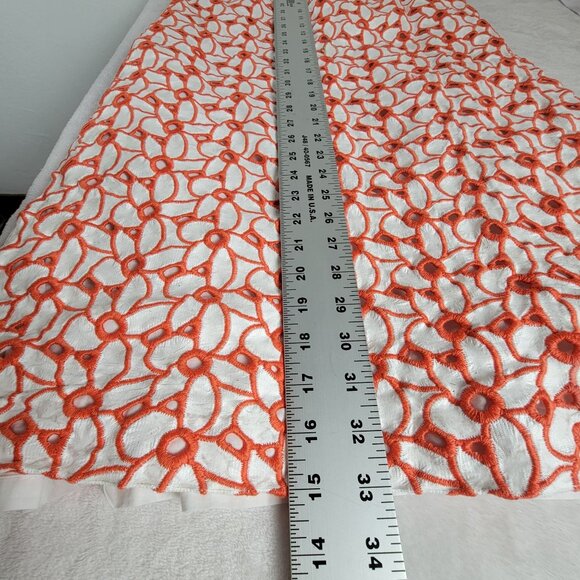 Ann Mashburn Women Sleeveless Floral Embroidered Mini Dress Medium Orange Cotton - Picture 10 of 11